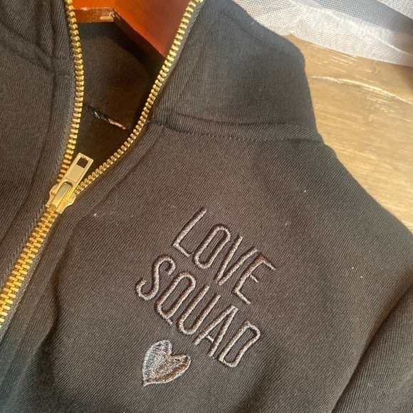 Love Squad 1/4 zip Black Sweatshirts size xs - Picture 7 of 7